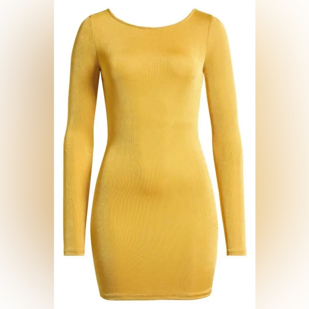 FREE PEOPLE Call Me Later Long Sleeve Minidress In Ceylon Yellow